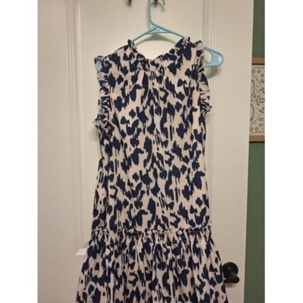 Women's Pinch Boutique Brand Navy Blue/White Drop Waist Knee Length Dress Large